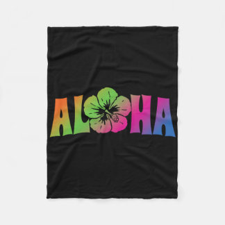 Aloha Hawaii Trip Summer Vacation Women Girls Beac Fleece Blanket