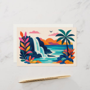 Aloha hawaii tropical art blank stationery