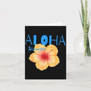 Aloha hawaii tropical flower beach summer vacation card