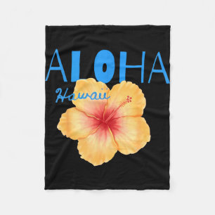 Aloha hawaii tropical flower beach summer vacation fleece blanket