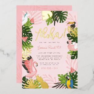 Aloha Hawaii Tropical Summer Gold Birthday Party