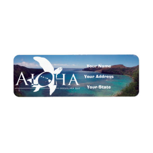 Aloha Hawaii Turtle and Hanauma Bay Return Address Label
