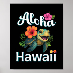 Aloha Hawaii Turtle Hawaiian Island Kids Toddler M Poster