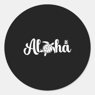 Aloha hawaii turtle hawaiian island trip kids men classic round sticker