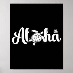 Aloha hawaii turtle hawaiian island trip kids men poster