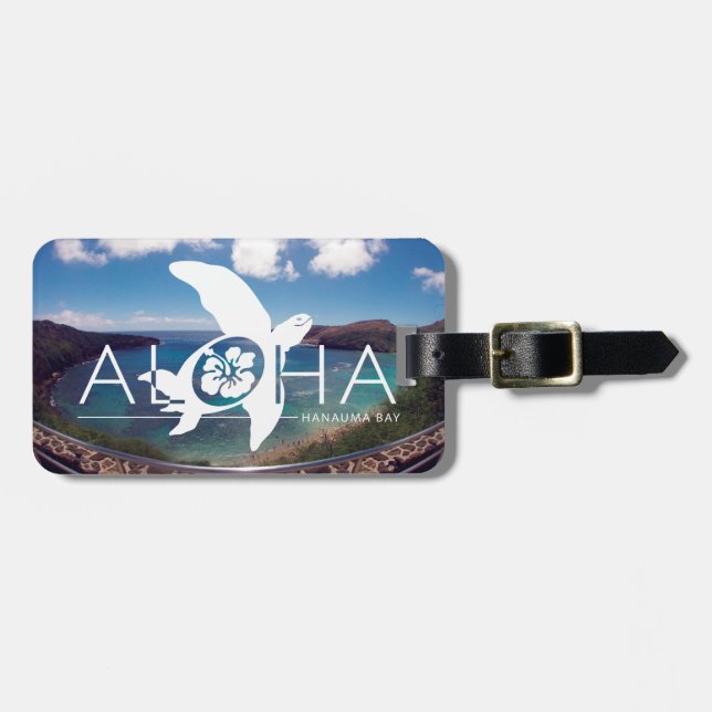 Aloha Hawaii Turtle Luggage Tag (Front Horizontal)