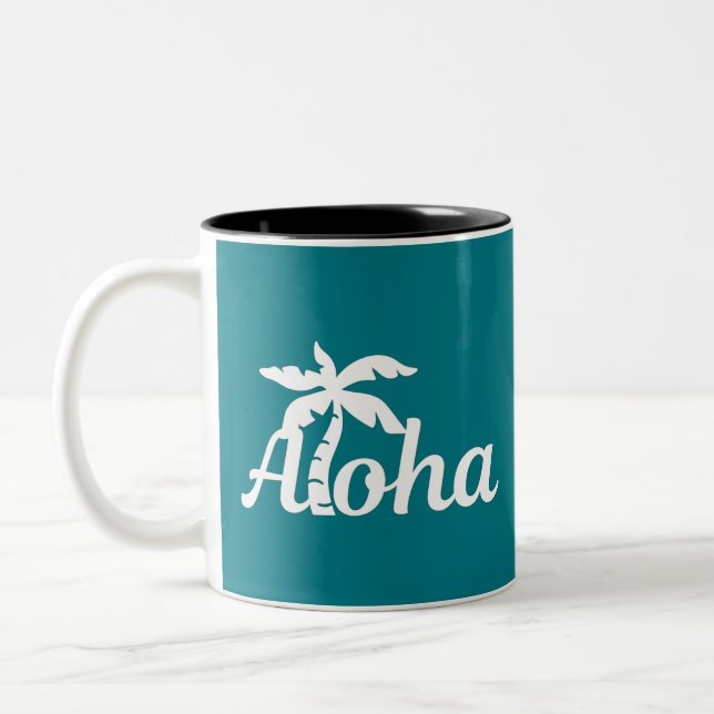 Aloha Hawaii Two-Tone Coffee Mug (Left)