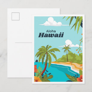 Aloha Hawaii USA Art Vintage travel Postcard