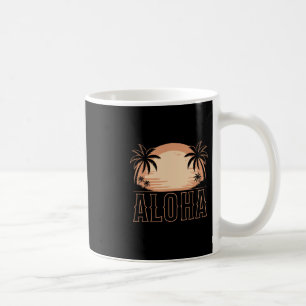 Aloha Hawaii Vacation Retro Sunset Women Men Kids Coffee Mug