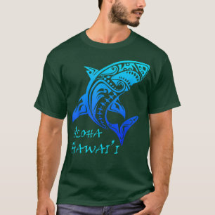 Aloha Hawaii Vintage Hawaiian Island Tribal Shark  T-Shirt