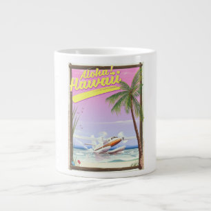 Aloha! Hawaii Vintage style travel poster Large Coffee Mug