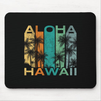Aloha Hawaii Vintage Surfboard  Mouse Pad