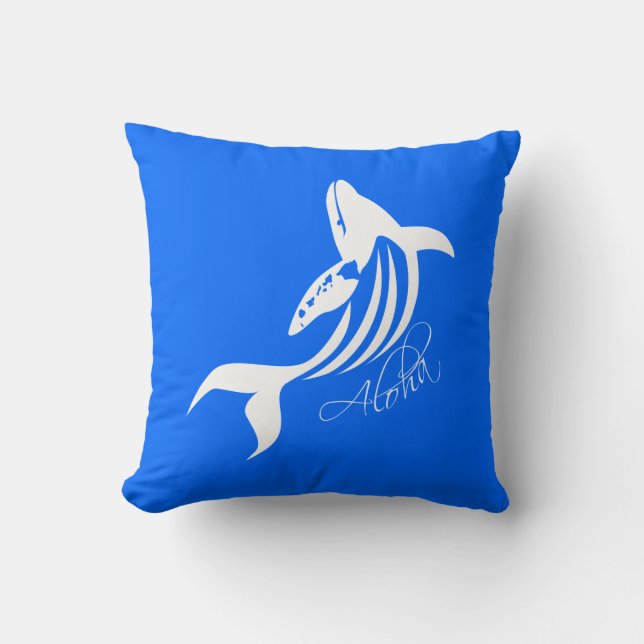 Aloha Hawaii Whale Cushion (Front)