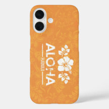 Aloha Hawaii with Orange Hibiscus Phone Case