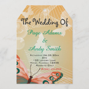 Aloha Hawaiian Butterfly Blossoms Wedding Programs