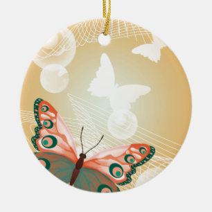 Aloha Hawaiian Butterfly Wedding Love Art Destiny Ceramic Ornament