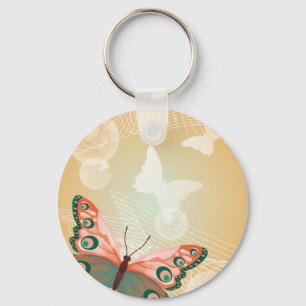 Aloha Hawaiian Butterfly Wedding Love Art Destiny Key Ring