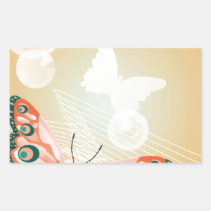 Aloha Hawaiian Butterfly Wedding Love Art Destiny Rectangular Sticker
