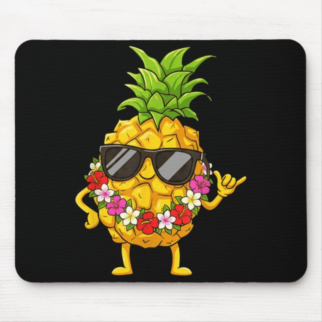 Aloha Hawaiian Cute Ne Shaka Hibiscus Kids Girls  Mouse Pad (Front)