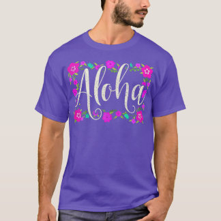 Aloha Hawaiian Flowers Floral Surfer Vintage Hawai T-Shirt