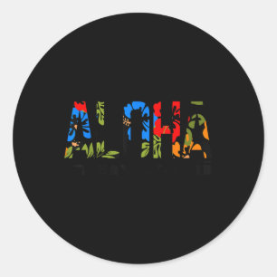Aloha Hawaiian Flowers Hawaii Funny Vacation Surf Classic Round Sticker