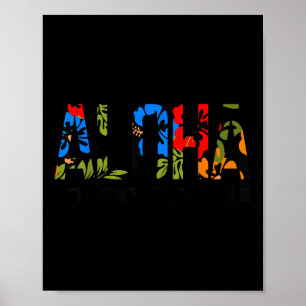Aloha Hawaiian Flowers Hawaii Funny Vacation Surf  Poster
