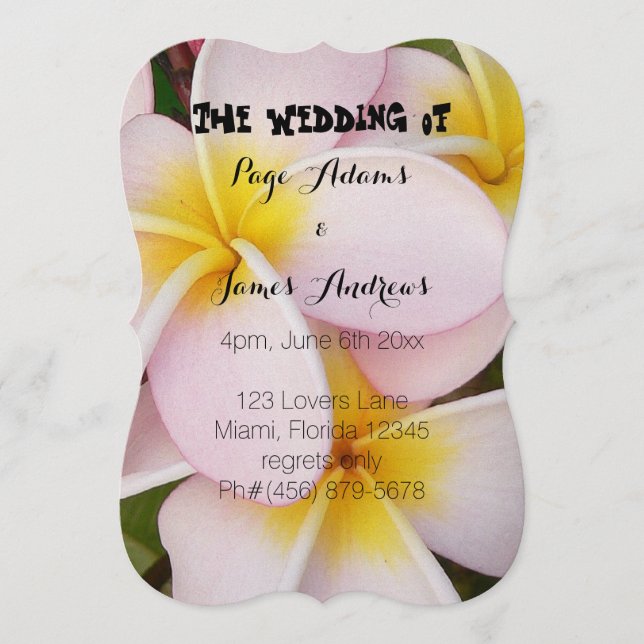 Aloha Hawaiian Frangipani Wedding Programs (Front)