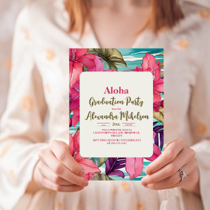 Aloha Hawaiian Graduation Invitation
