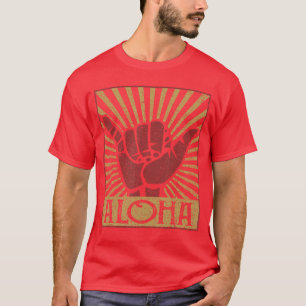 Aloha Hawaiian Hawaii Vintage Distressed Shaka Sig T-Shirt