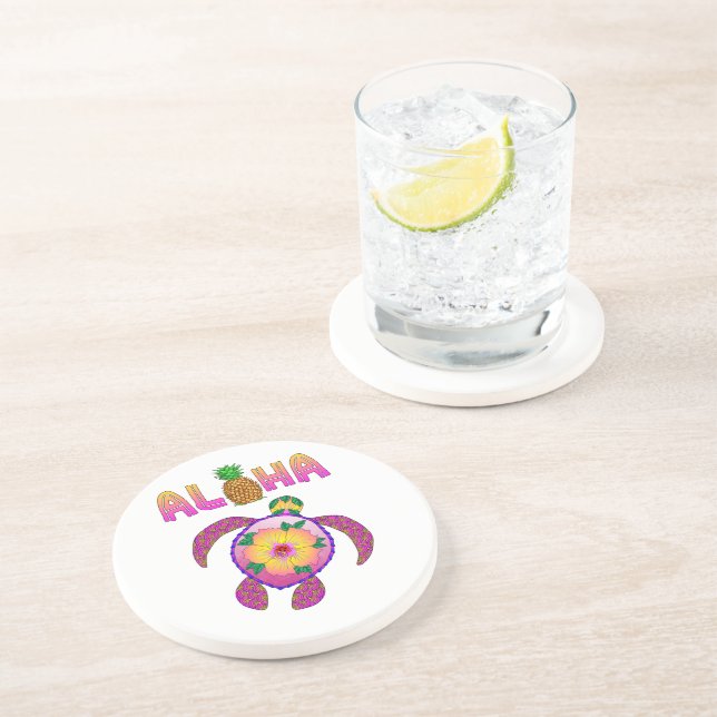 Aloha Hawaiian Honu Turtle Coaster (Side)