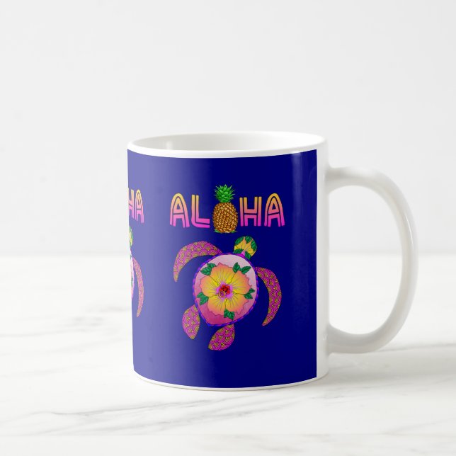 Aloha Hawaiian Honu Turtle Coffee Mug (Right)