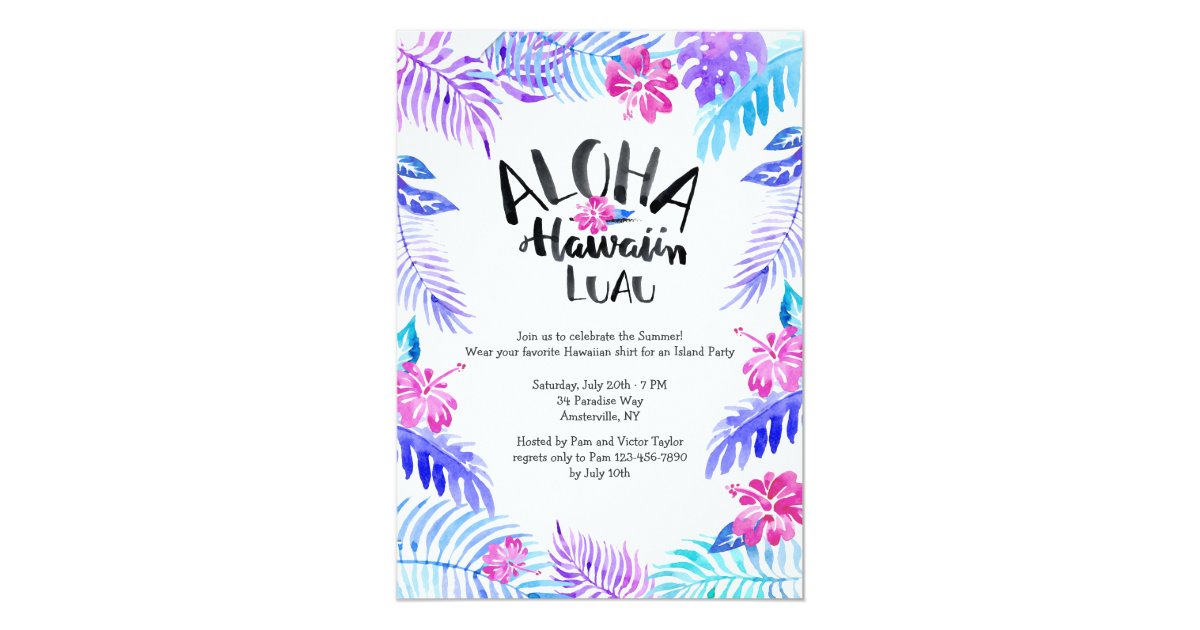 Aloha Hawaiian Invitation | Zazzle.com.au