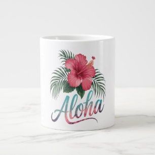 Aloha Hawaiian Islands Hawaii Hibiscus Flower Large Coffee Mug