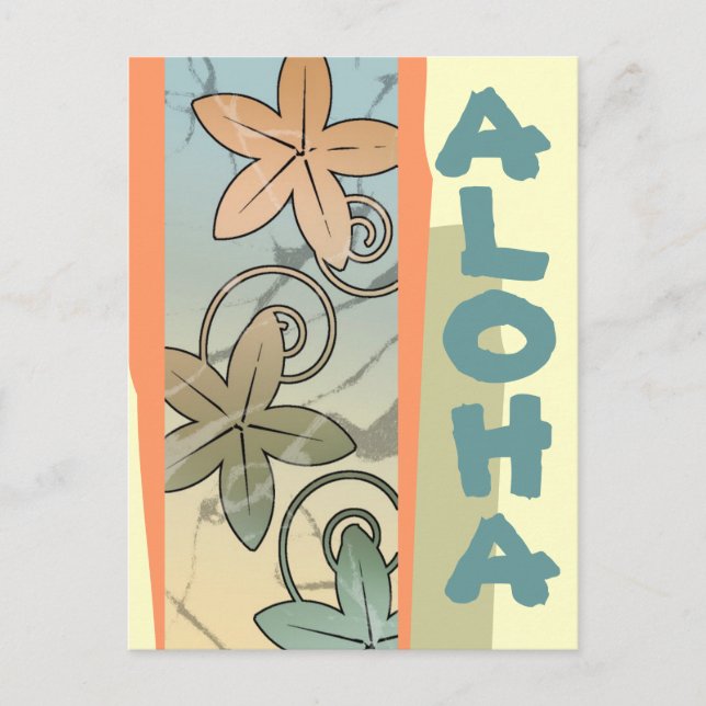Aloha Hawaiian Luau Baby Announcement Postcard (Front)