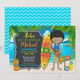 Aloha Hawaiian Luau Tropical Birthday Party Invitation