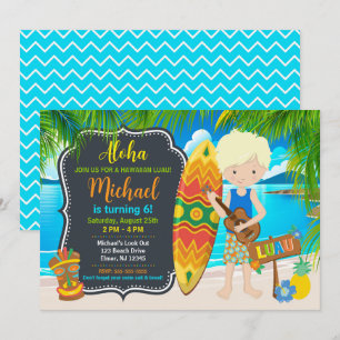 Aloha Hawaiian Luau Tropical Birthday Party Invitation