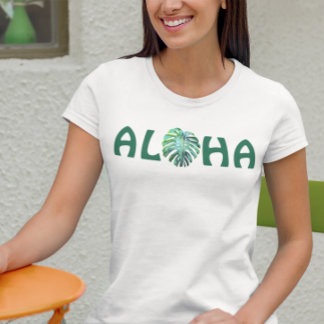 Aloha Hawaiian Monstera Leaf Hawaii Tropical Tri-Blend Shirt