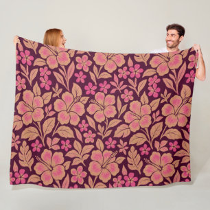 Aloha Hawaiian pattern print Fleece Blanket