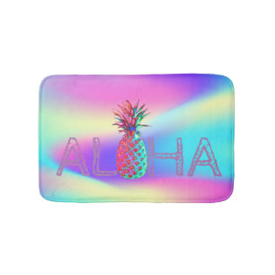 Aloha Hawaiian Pineapple Holographic Bath Mat