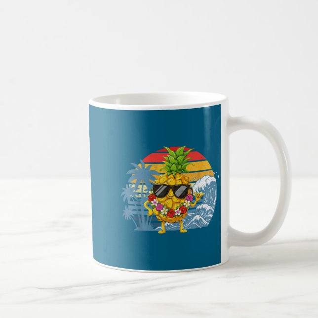 Aloha Hawaiian Pineapple Sign Hawaii Shaka Laugh Coffee Mug (Right)