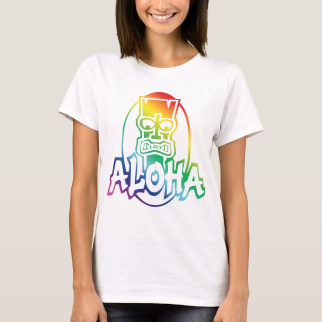 Aloha Hawaiian Rainbow  T-Shirt (Front)