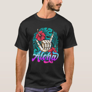 Aloha Hawaiian Shaka Hand Sign Tropical Hibiscus B T-Shirt