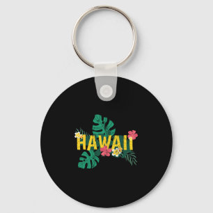 Aloha Hawaiian Sumer Vacation Tropical Flowers Haw Key Ring
