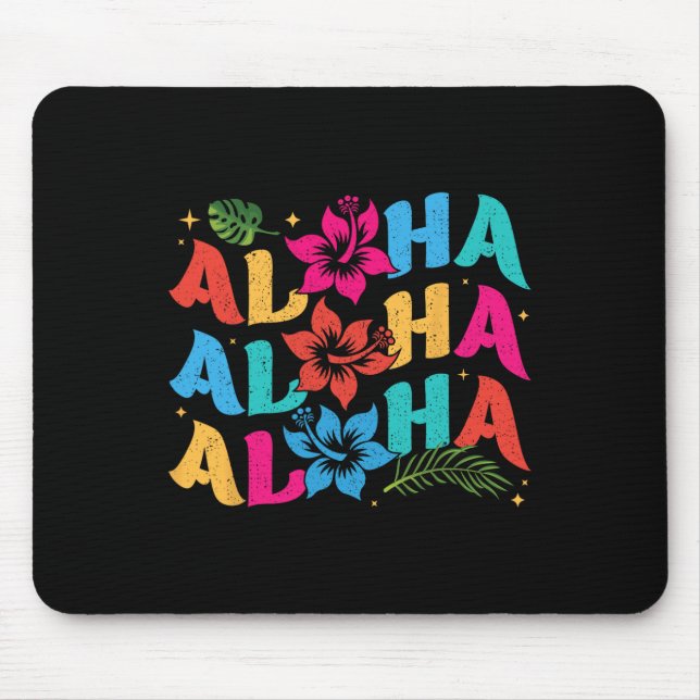 Aloha Hawaiian Summer Hawaii Vacation Kids Men Wom Mouse Pad (Front)