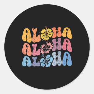 Aloha Hawaiian Summer Vacation Shaka Hibiscus Kids Classic Round Sticker