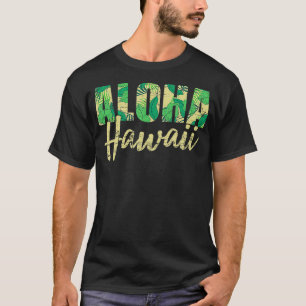 Aloha Hawaiian Summer Vacation Tropical Flowers Ha T-Shirt