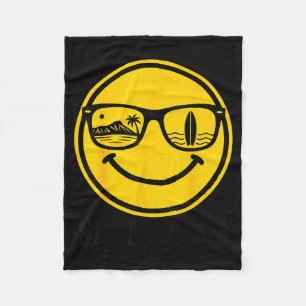 Aloha hawaiian surf smile face waikiki hawaii fleece blanket
