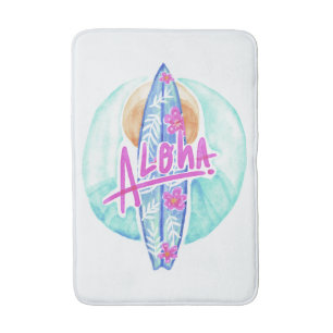Aloha Hawaiian Surfer bath mats