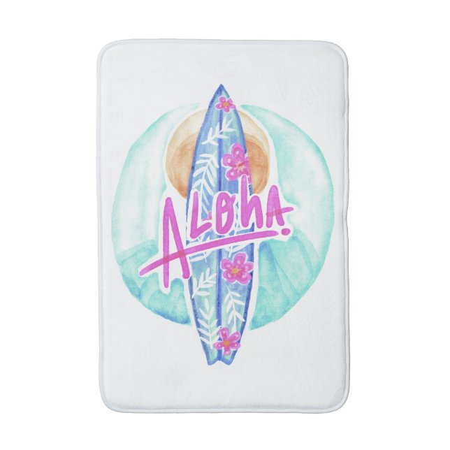 Aloha Hawaiian Surfer bath mats (Front Vertical)