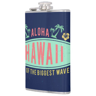 Aloha Hawaiian Surfer custom monogram flasks